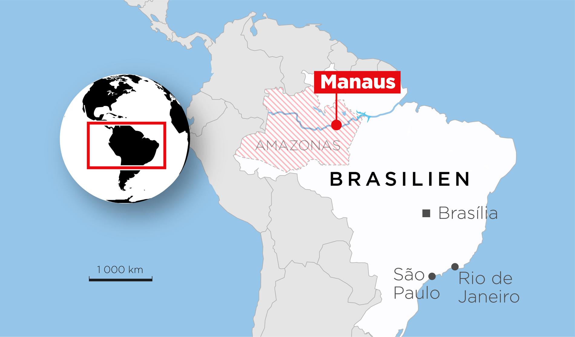 Manaus är huvudstad i delstaten Amazonas i Brasilien.