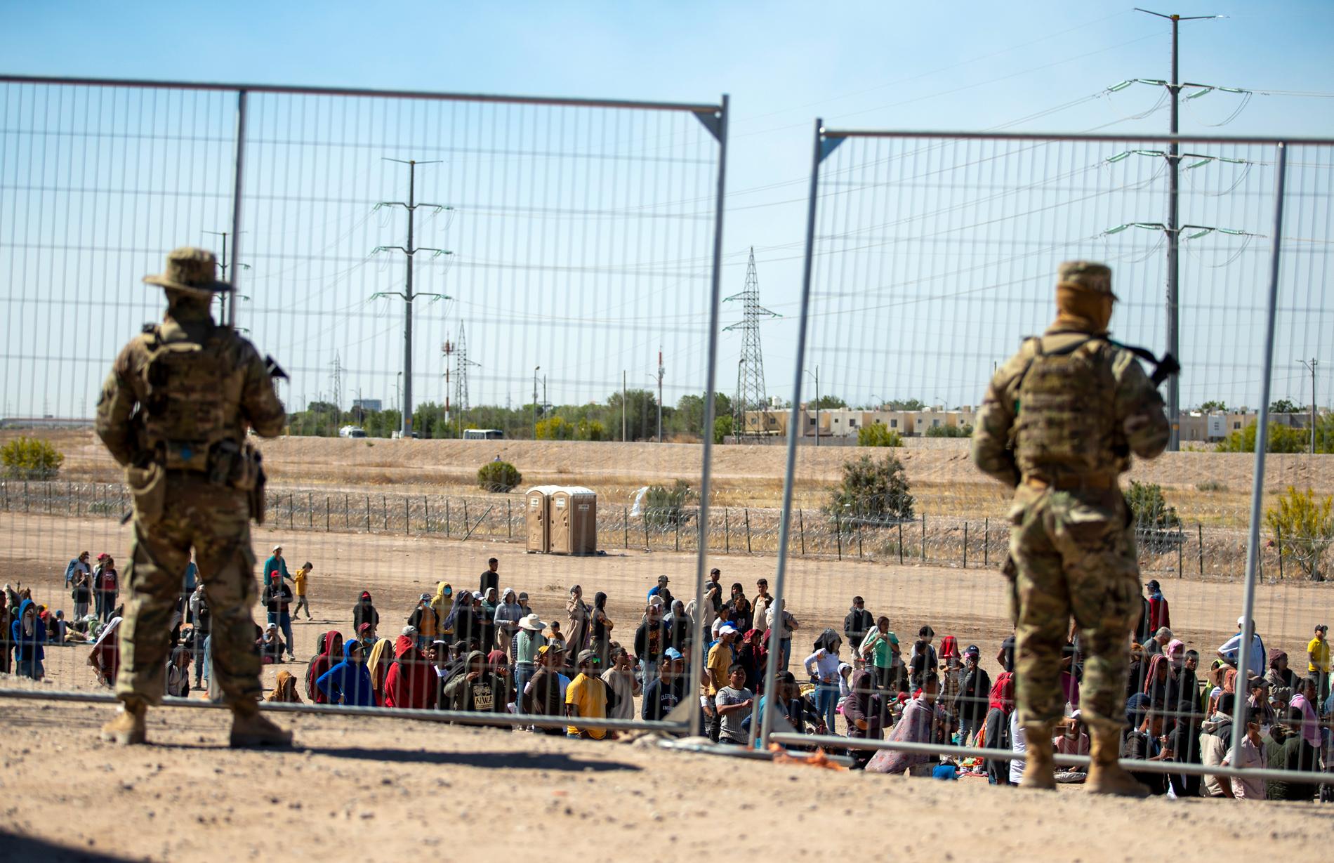 Stängsel vid gränsen i El Paso, Texas.