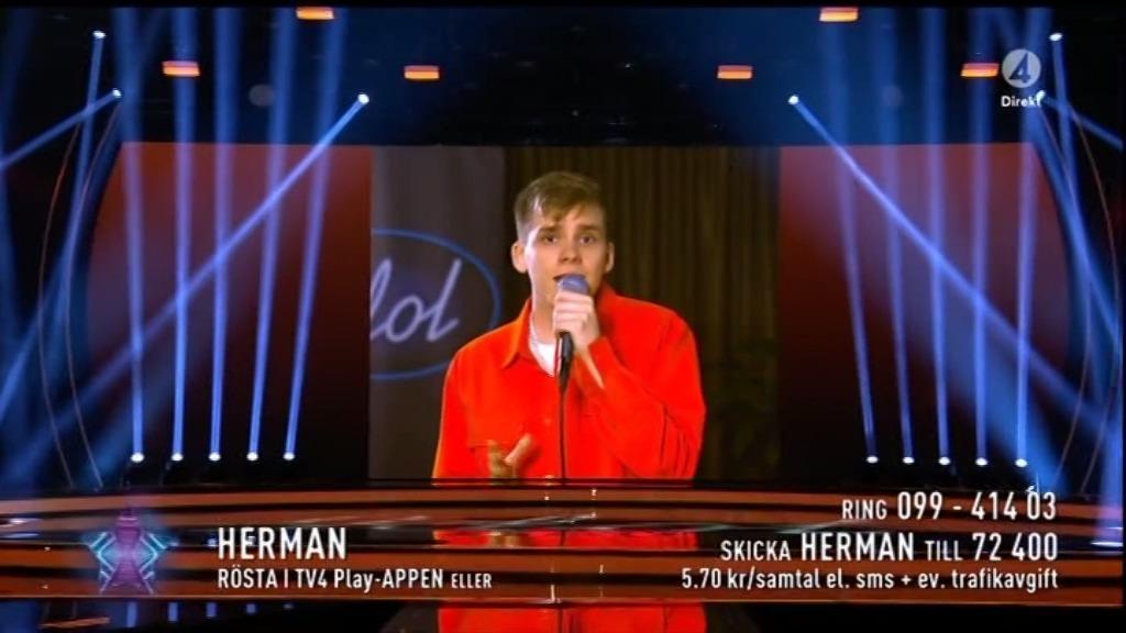 Herman Silow  sjöng Darins ”Ta mig tillbaka” från hotellrummet.