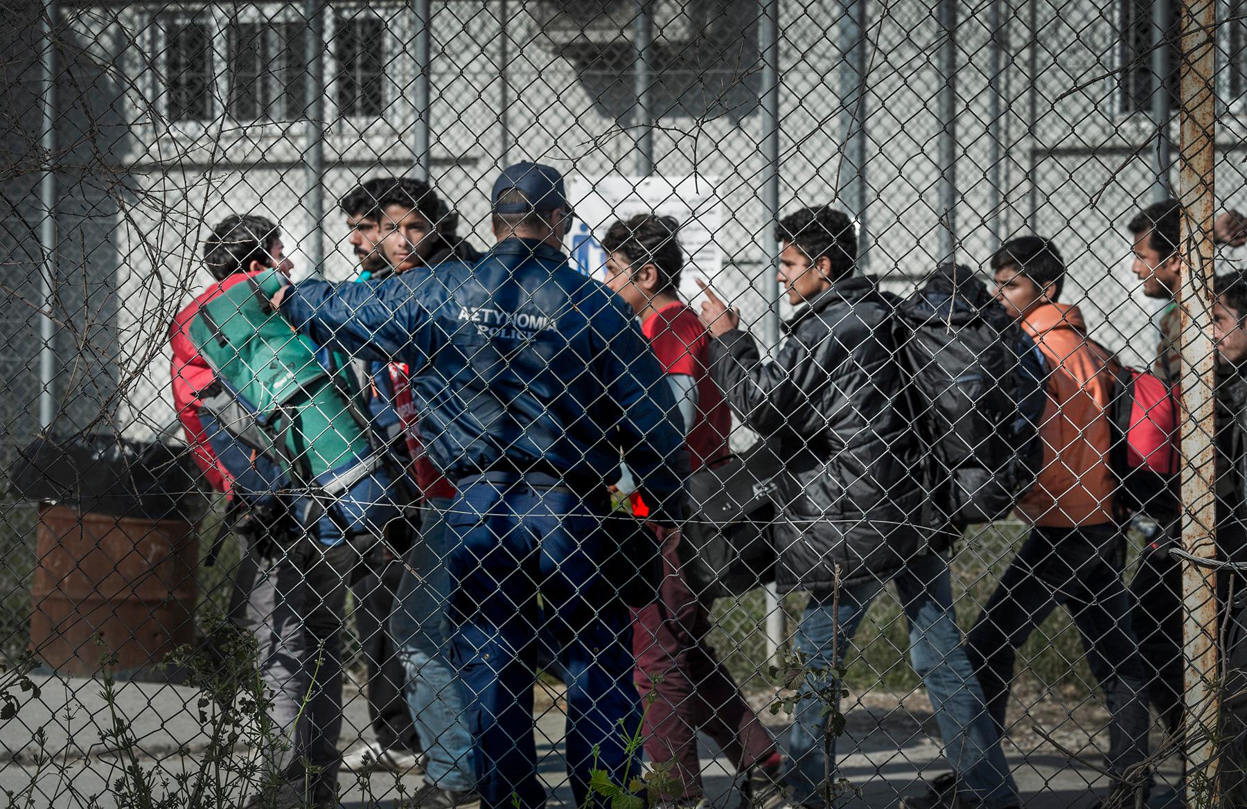 Lesbos, Grekland. Morialägret där flyktingar sitter fängslade.