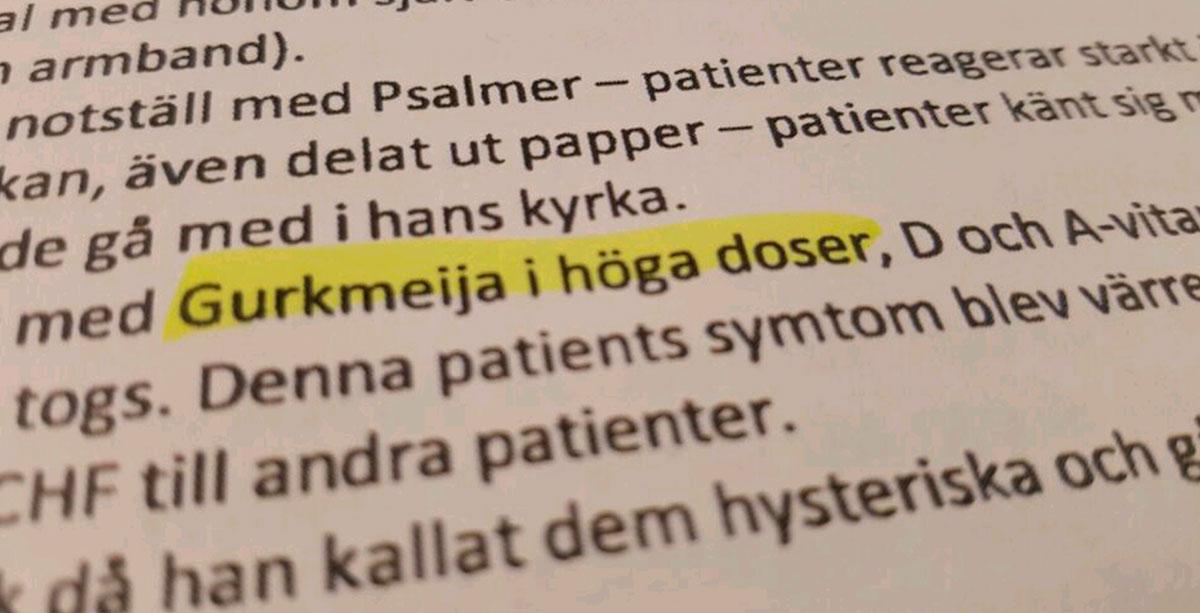 Delar av Region Skånes anmälan av läkaren.