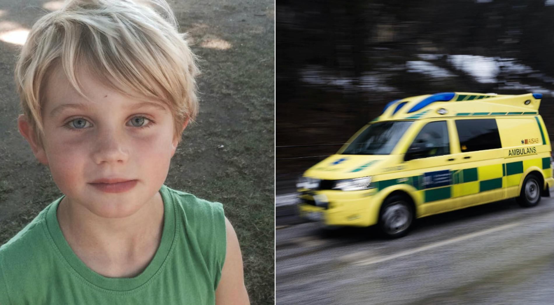 Triztan såg till att ringa ambulansen när hans mamma svimmade. Ambulansen till höger har inget med händelsen att göra.