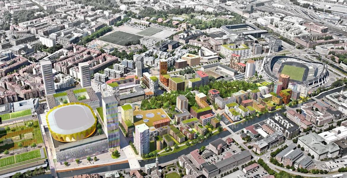 Förslaget från privata byggkonsortiet "Plats för Göteborg" bildat av åtta bygg- och fastighetsbolag.