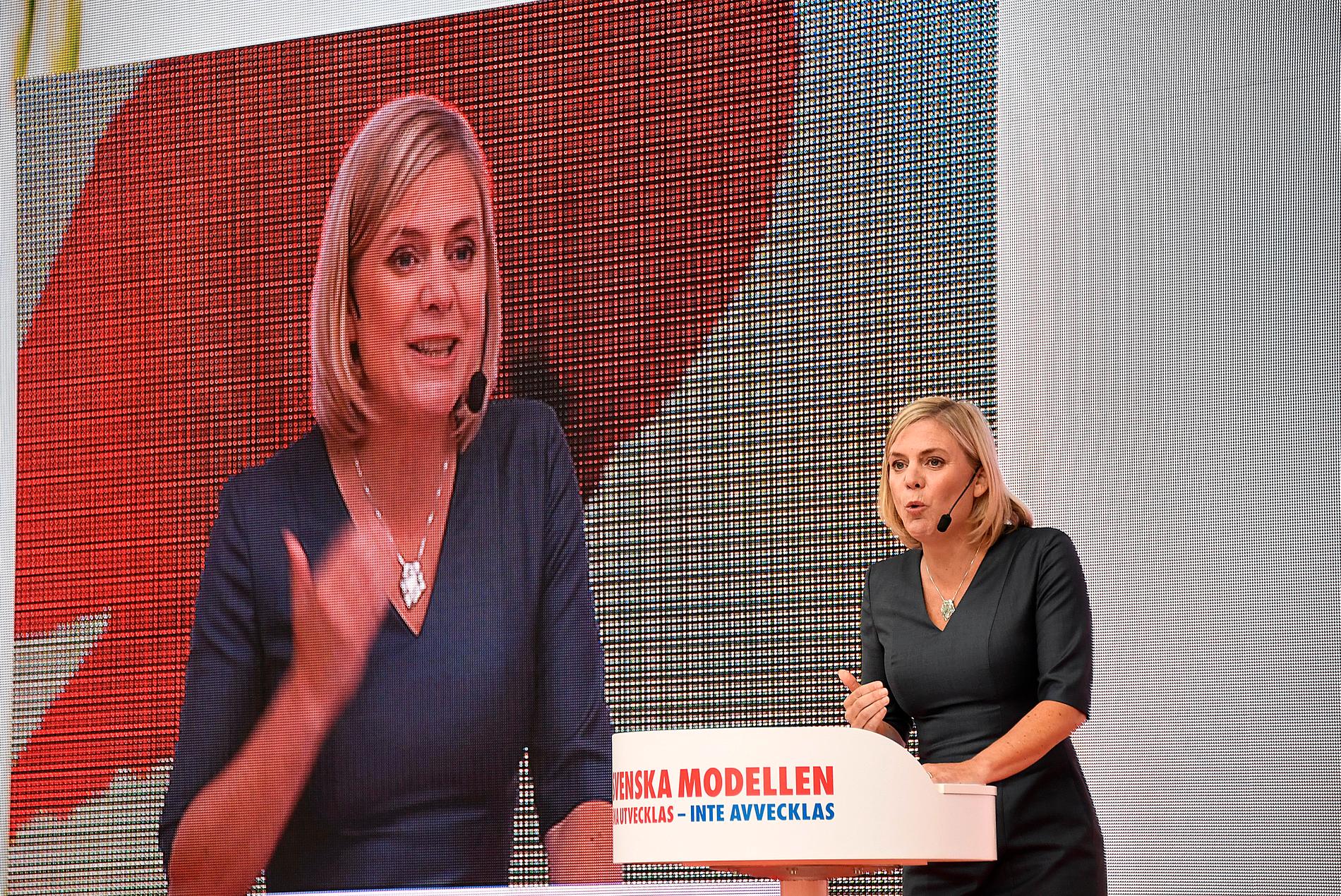 Magdalena Andersson höll tal under Socialdemokraternas dag i Almedalen.
