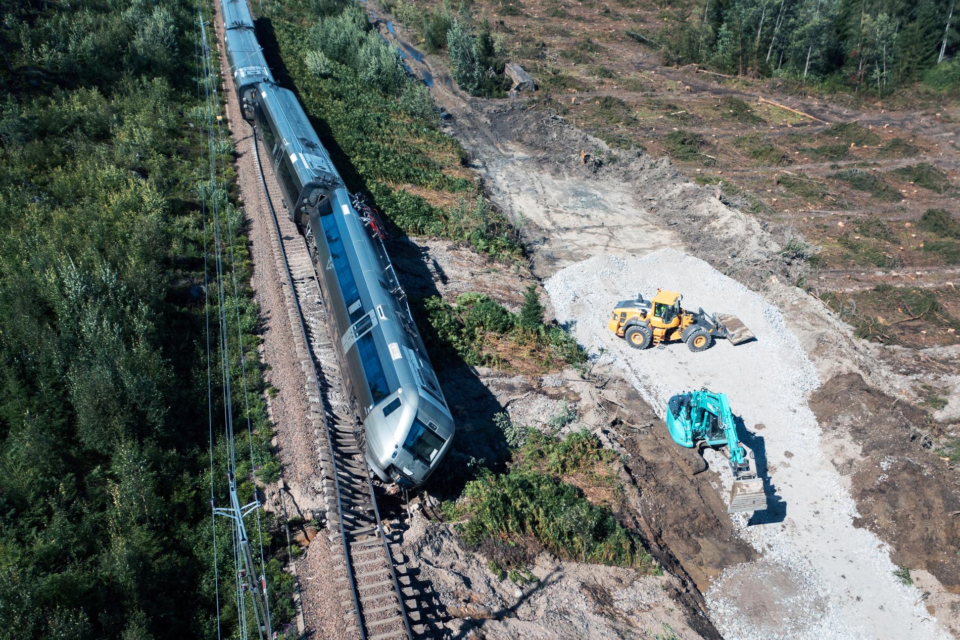 Tåget spårade ur utanför Hudiksvall i början av augusti.
