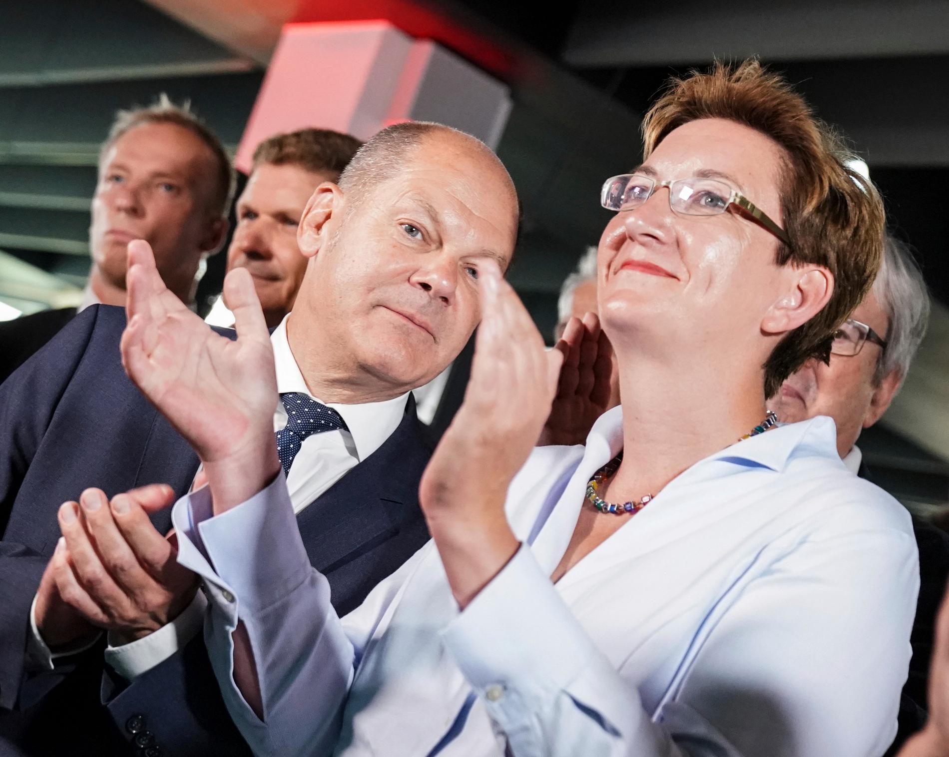 Finansminister Olaf Scholz och hans medkandidat Klara Geywitz fick flest röster när tyska SPD röstade om ny partiledare. Arkivbild