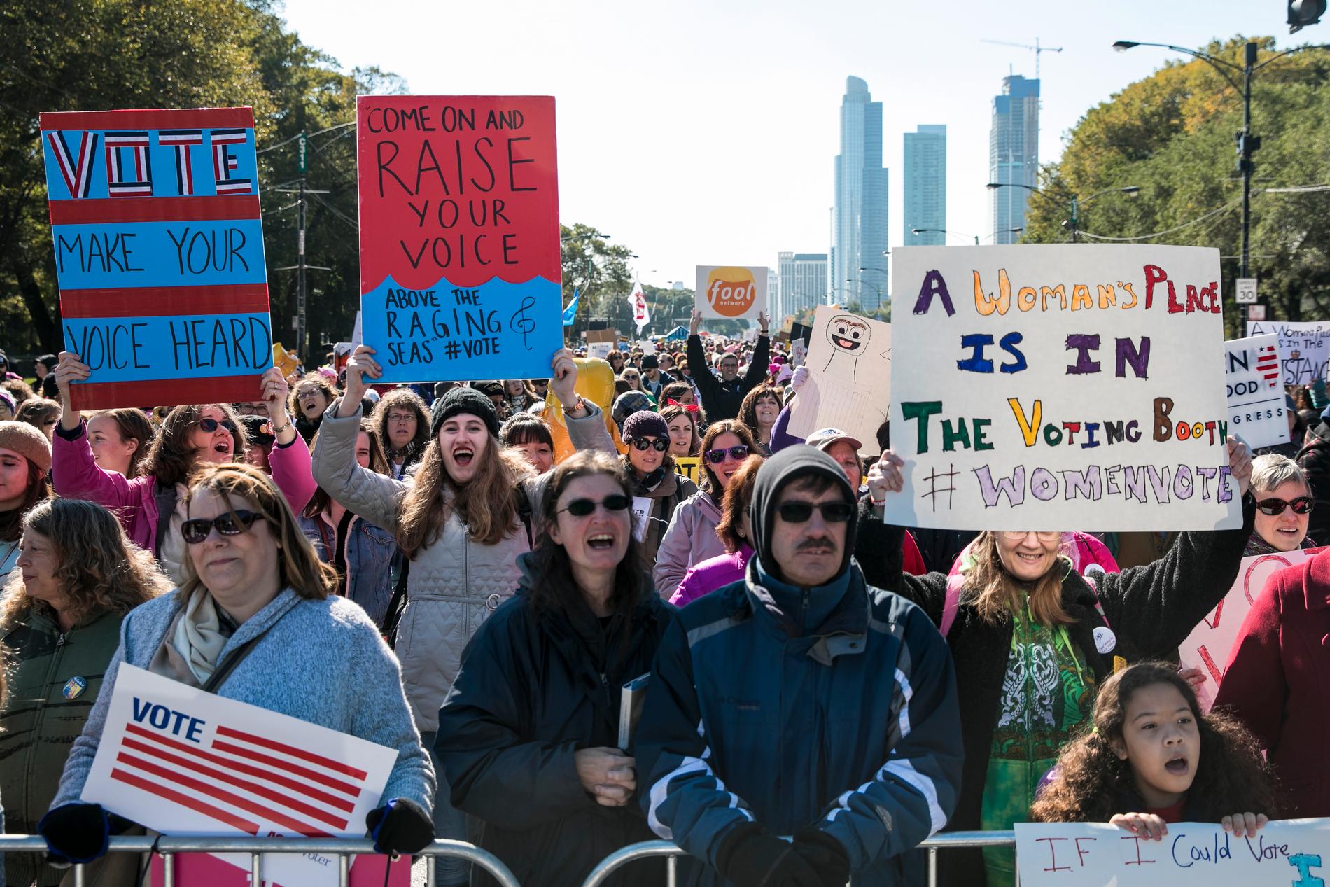 Chicago var platsen för en stor kvinnomarsch mot vad deltagare kallar president Trumps "antikvinnoagenda".
