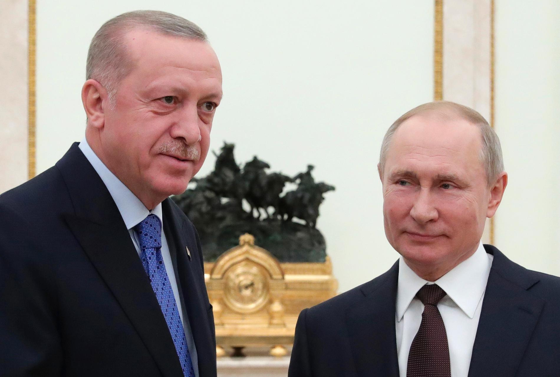 Recep Erdogan och Vladimir Putin . Arkivbild.