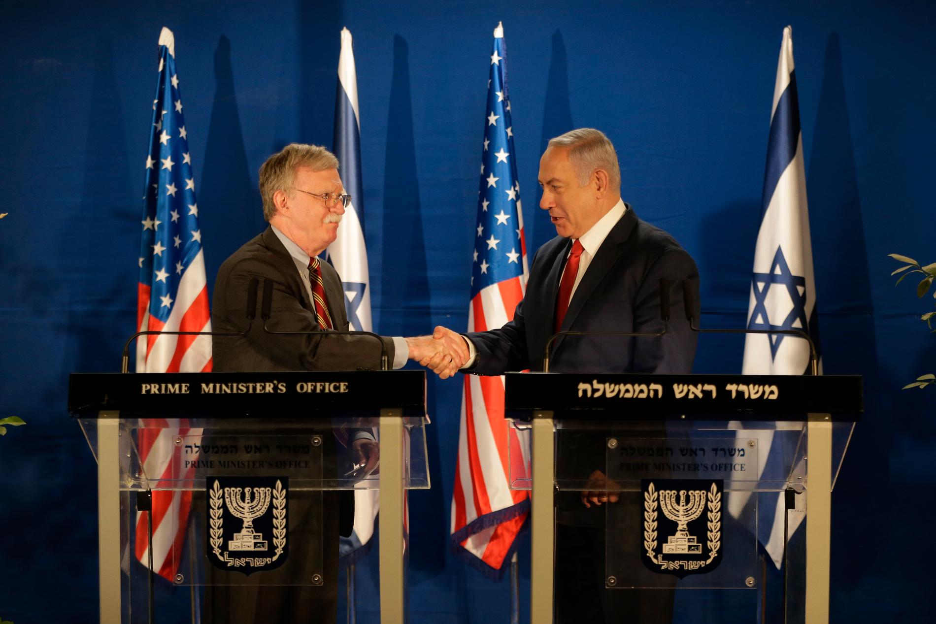 John Bolton träffar Israels premiärminister Benjamin Netanyahu i januari i år.