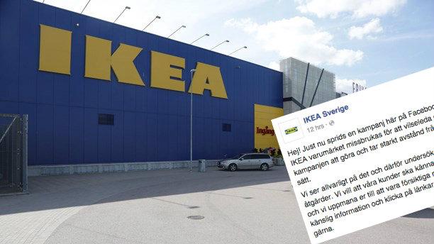 Ikea varnar för blufftävling på Facebook.