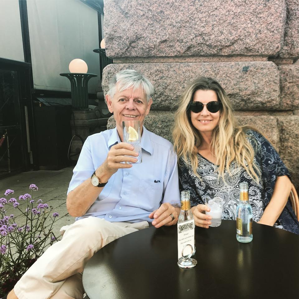 Pernilla Andersson Dregen med sin pappa Kent Andersson, jazzmusiker och nu drabbad av alzheimer. 