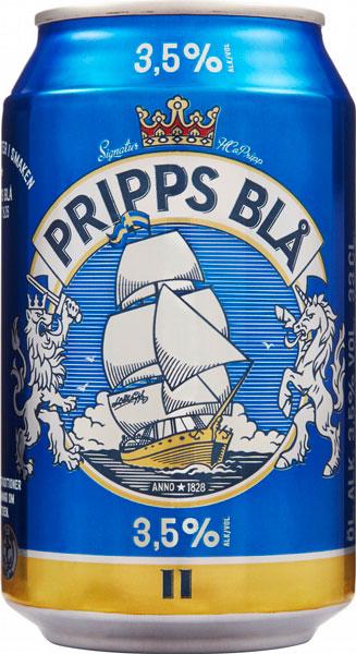 Pripps Blå, 3,5%, burk 10x33cl, 2016-03-12 återkallas.