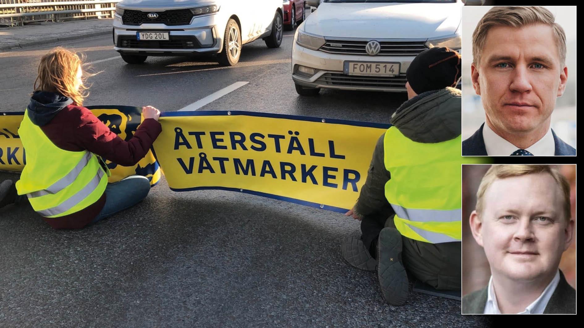I dag planerar aktivister hindra trafiken i Stockholm igen. Straffen måste skärpas rejält för dessa farliga vägblockader. De som döms för sabotage av detta slag behöver fängslas – dels för att hindra fortsatt brottslighet, dels för att avskräcka andra, skriver Fredrik Kärrholm och Dennis Wedin från Moderaterna.