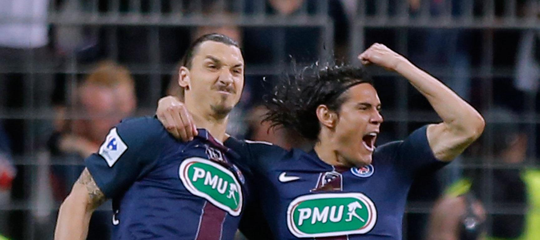 Zlatan firar med Cavani – som nu kan slå svenskens målrerkord i klubben.