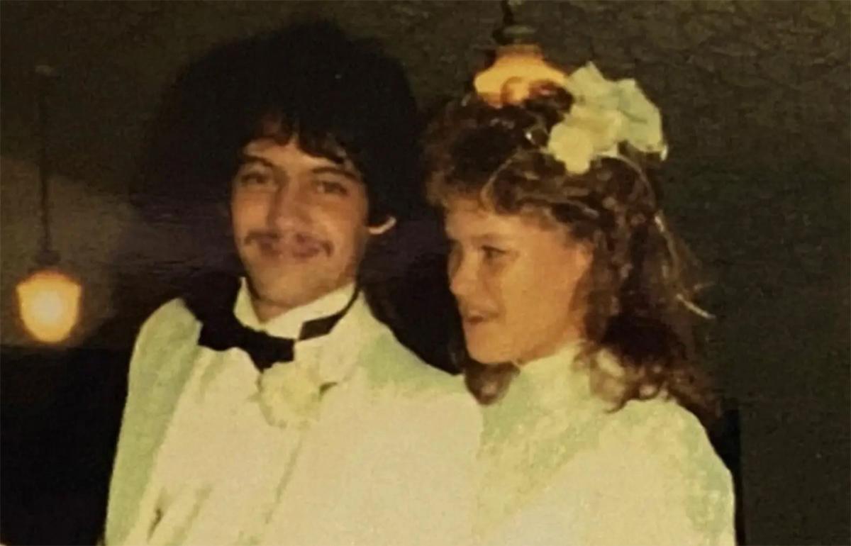 Leo Schofield och Michelle Saum Schofield när de gifte sig 1986.