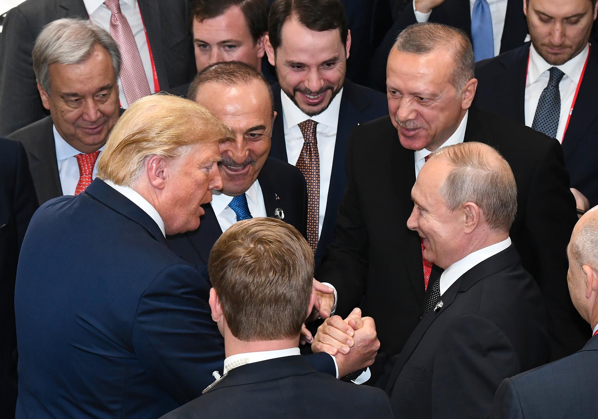 Donald Trump, Vladimir Putin och Recep Tayyip Erdoğan. 