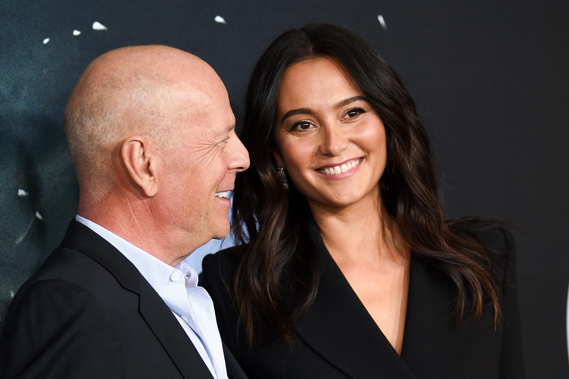 Bruce Willis med hustrun Emma, 2019. 