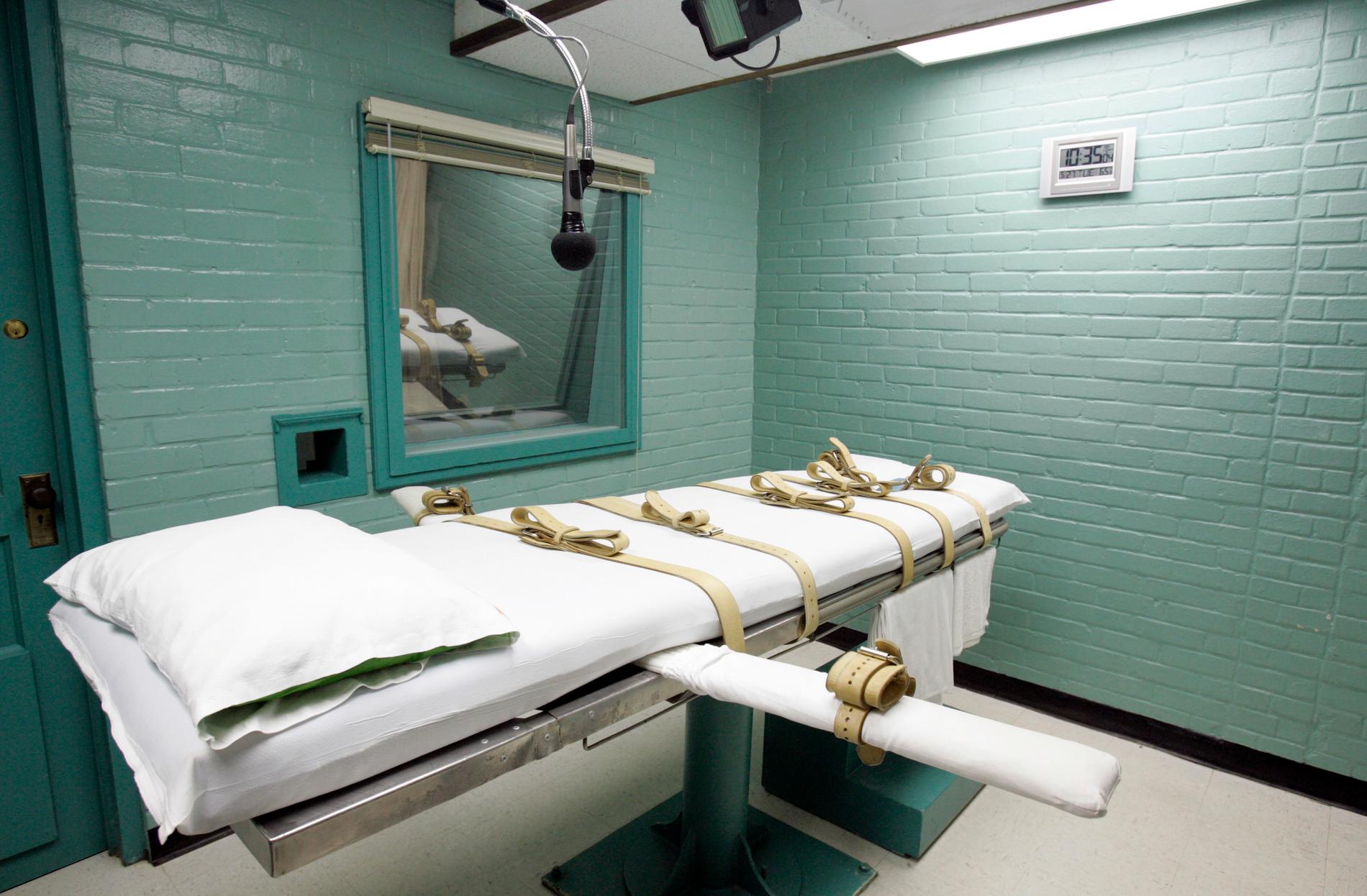 Ett avrättningsrum i Texasstaden Huntsville i USA. Arkivbild.