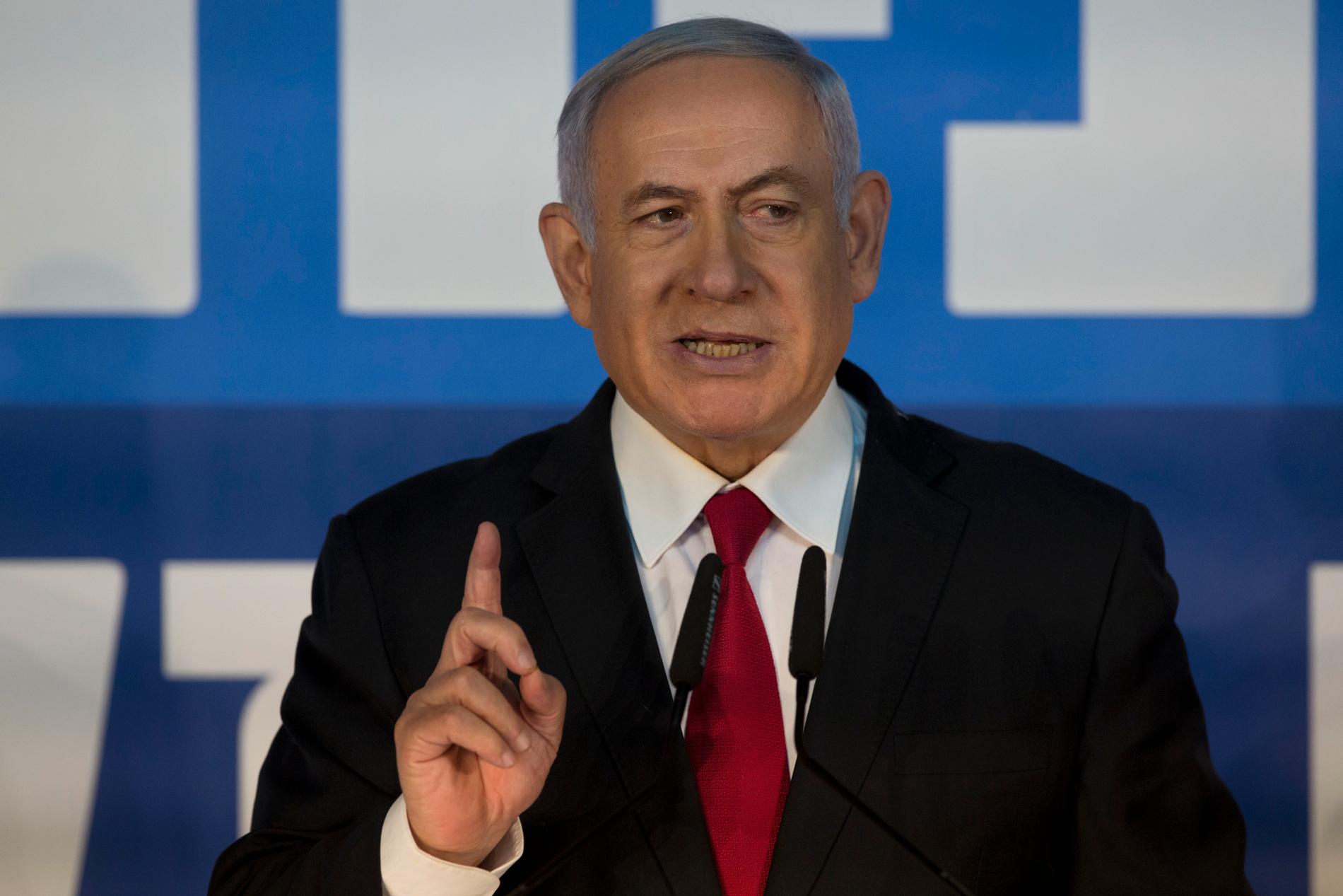 Israels premiärminister, Likudledaren Benjamin Netanyahu.