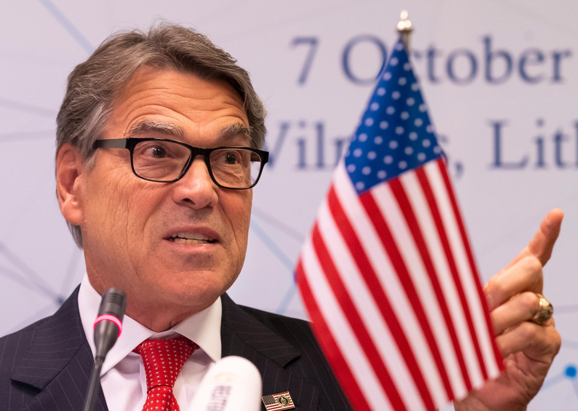 USA:s avgående energiminister Rick Perry. Bild från tidigare i oktober.