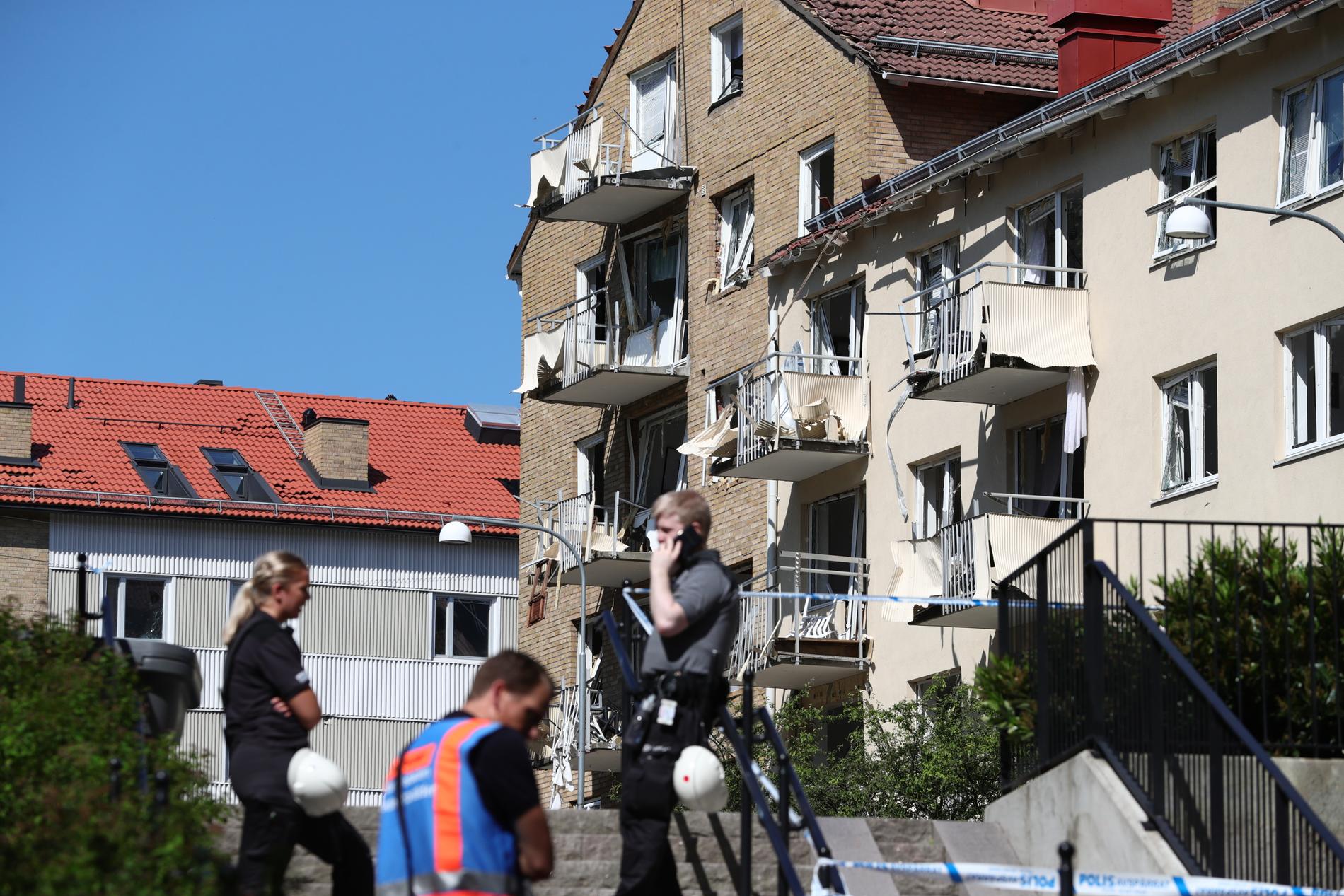 I sprängdådet i Linköping den 7 juni tog ett flerfamiljshus stor skada, men ingen person skadades allvarligt. Arkivbild.