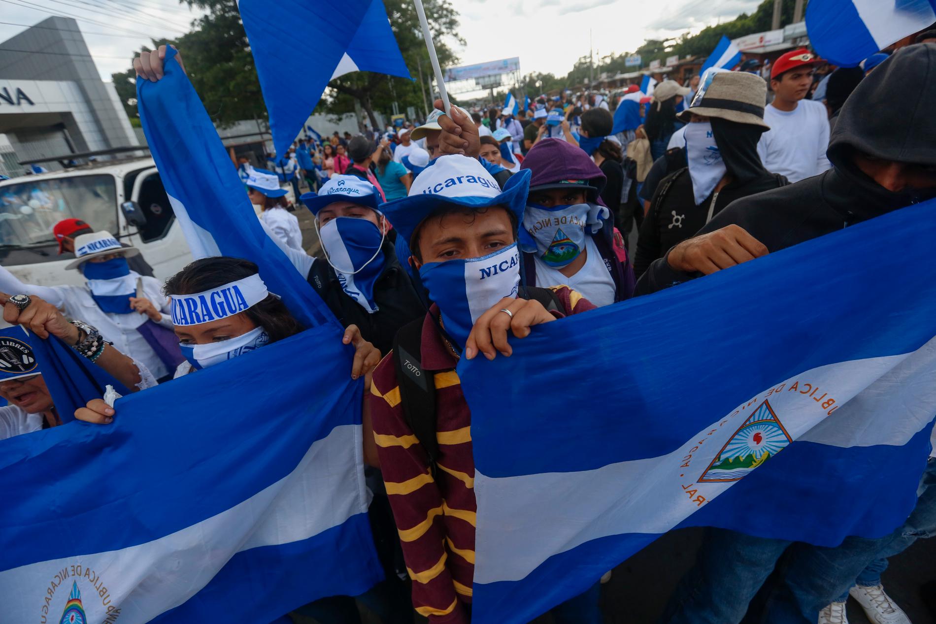 Demonstrationer i huvudstaden Managua i september.