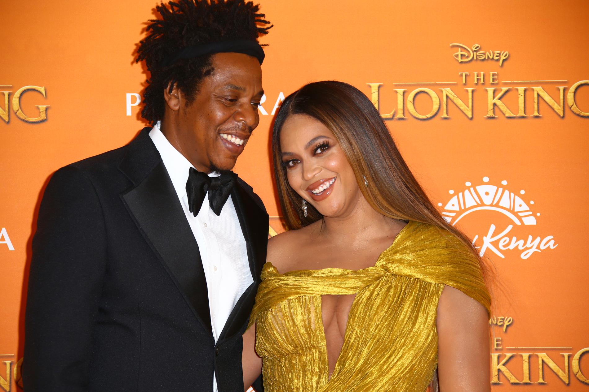 Jay-Z och Beyoncé på premiären av nyversionen av ”Lejonkungen” 2019. 