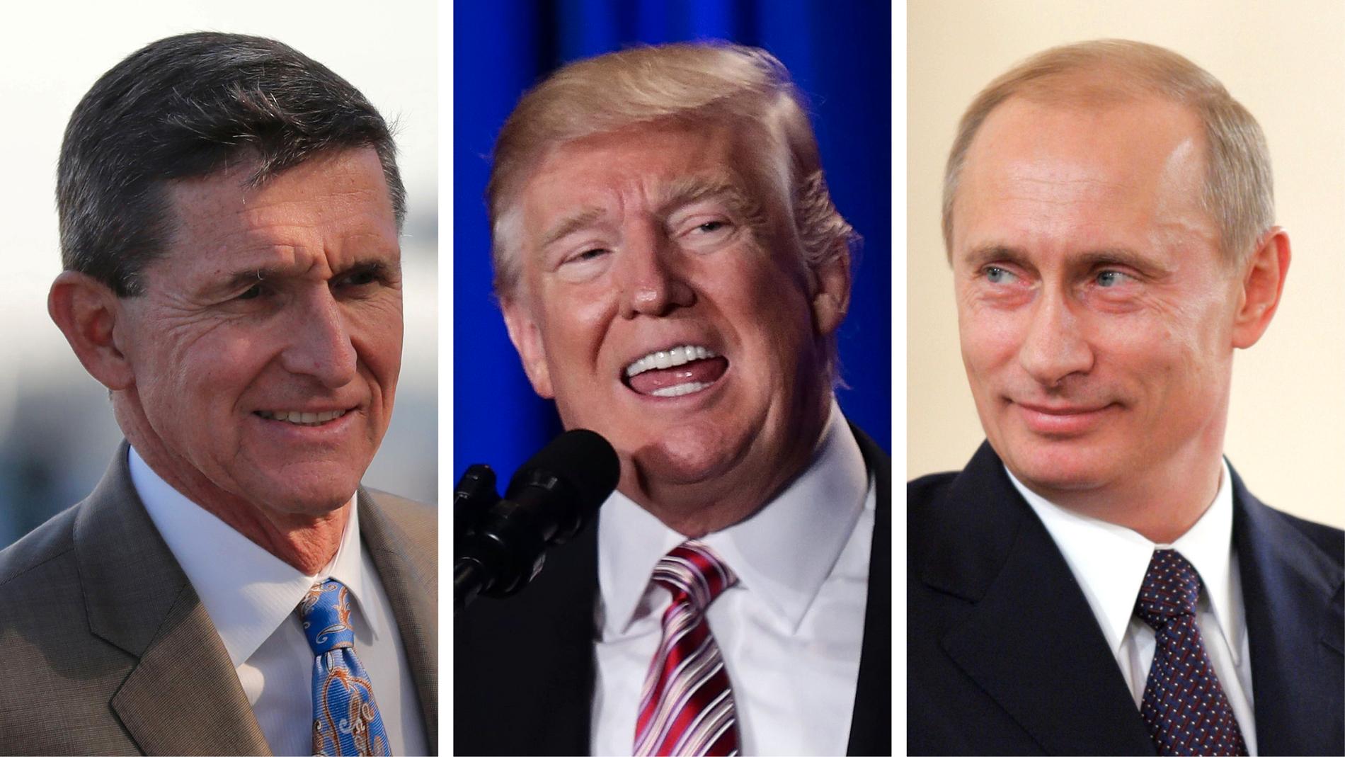Trumps nationella säkerhetsrådgivare, Michael Flynn, avgick efter att det avslöjats att han haft olagliga kontakter med Putins Ryssland.