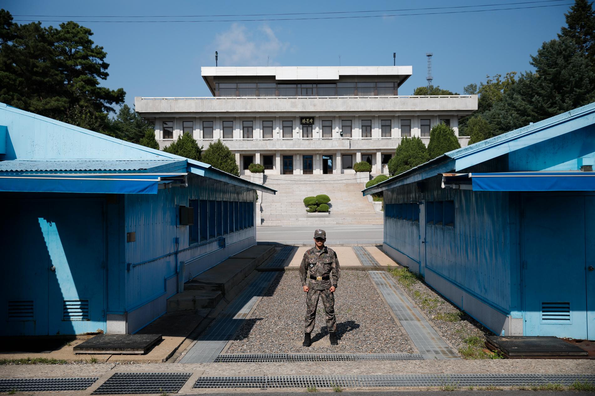 En sydkoreansk soldat i Panmunjom. Arkivbild.
