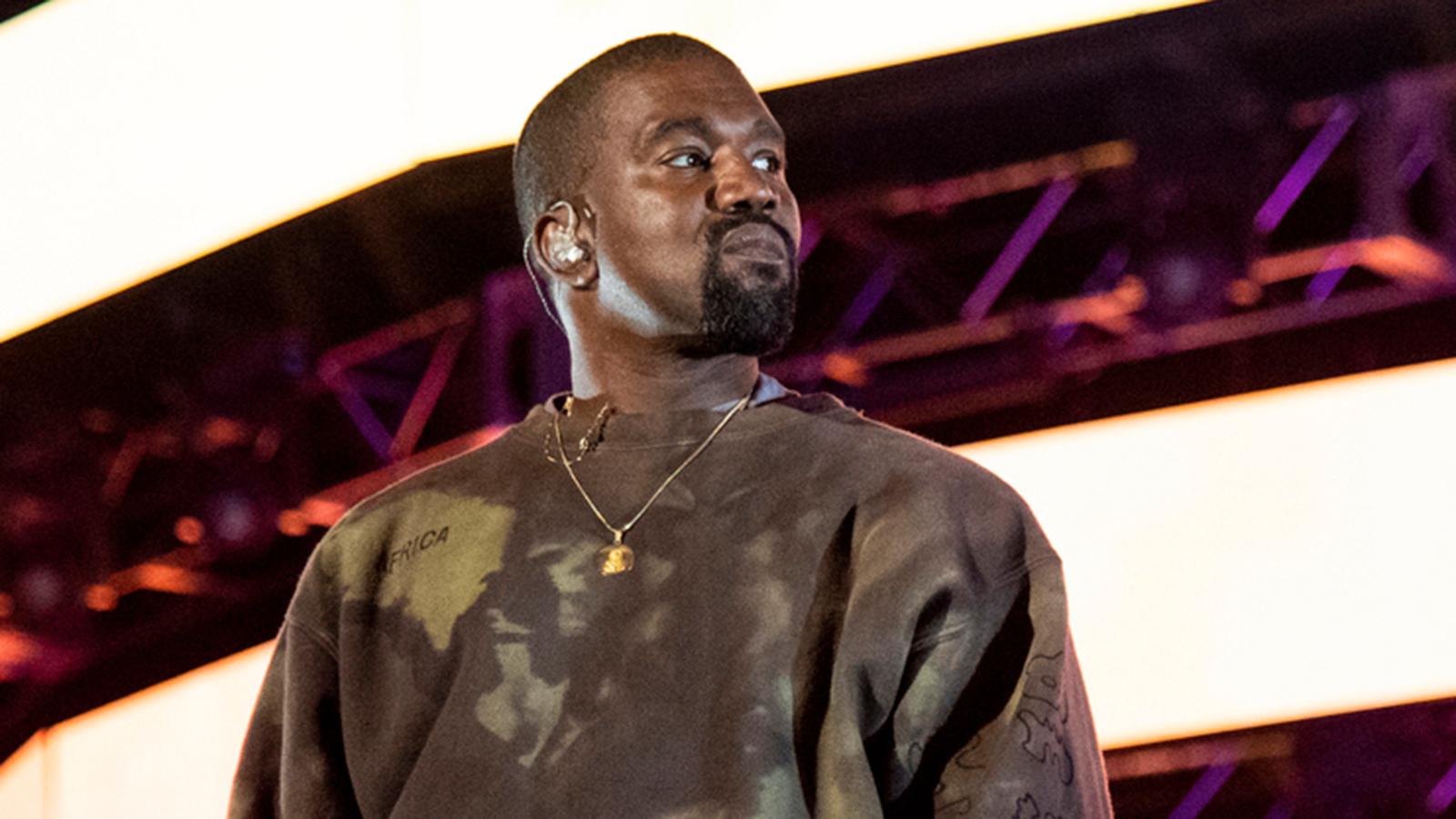 Kanye West under ett framträdande på Coachella-festivalen 2019. 