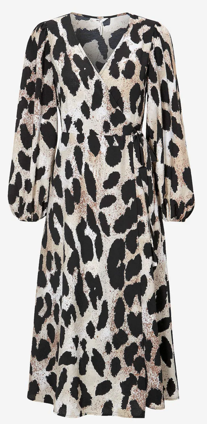 Leopardklänning i omlott 