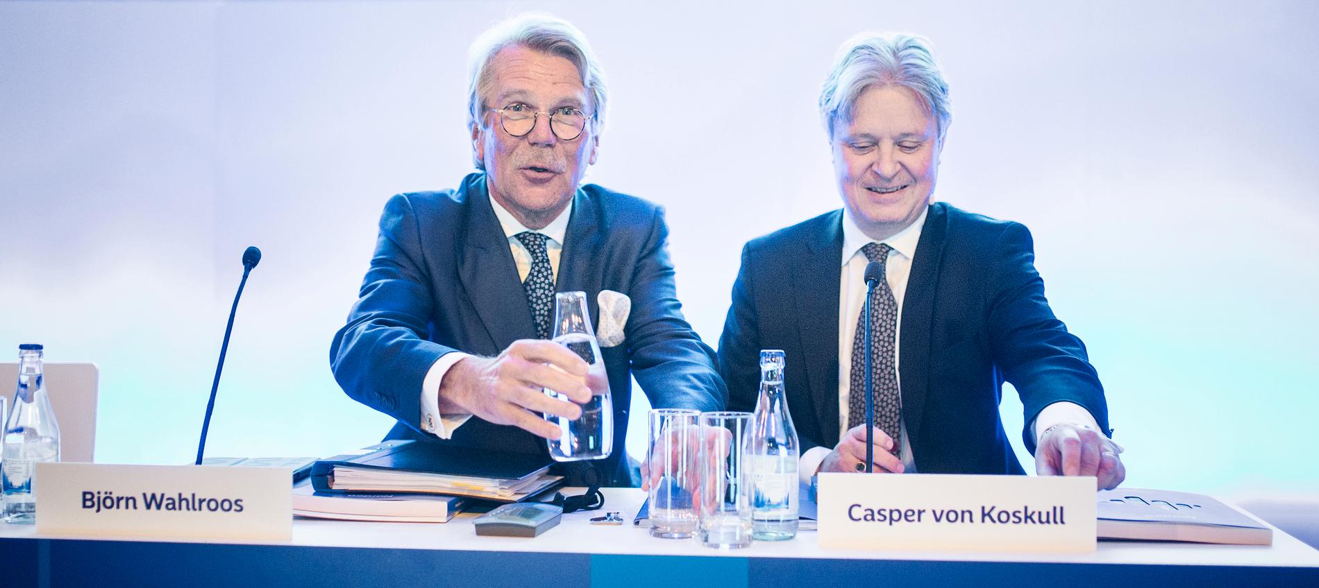 Nordeas styrelseordförande Björn Wahlroos och bankens vd Casper von Koskull har anledning att fira.