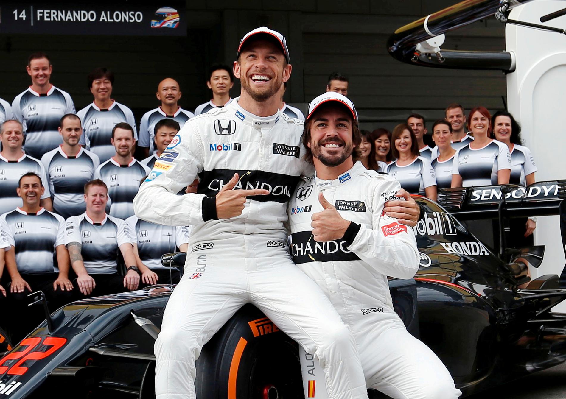 Jenson Button och Fernando Alonso.