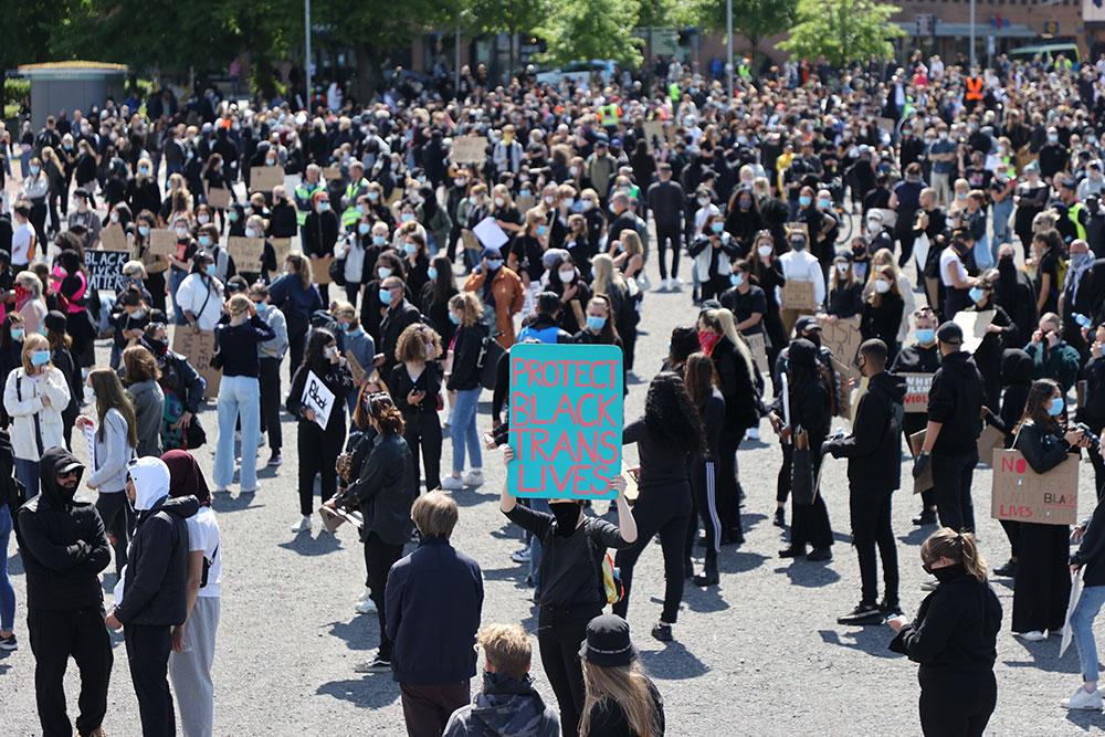 Black lives matter-demonstrationen på Heden i Göteborg.