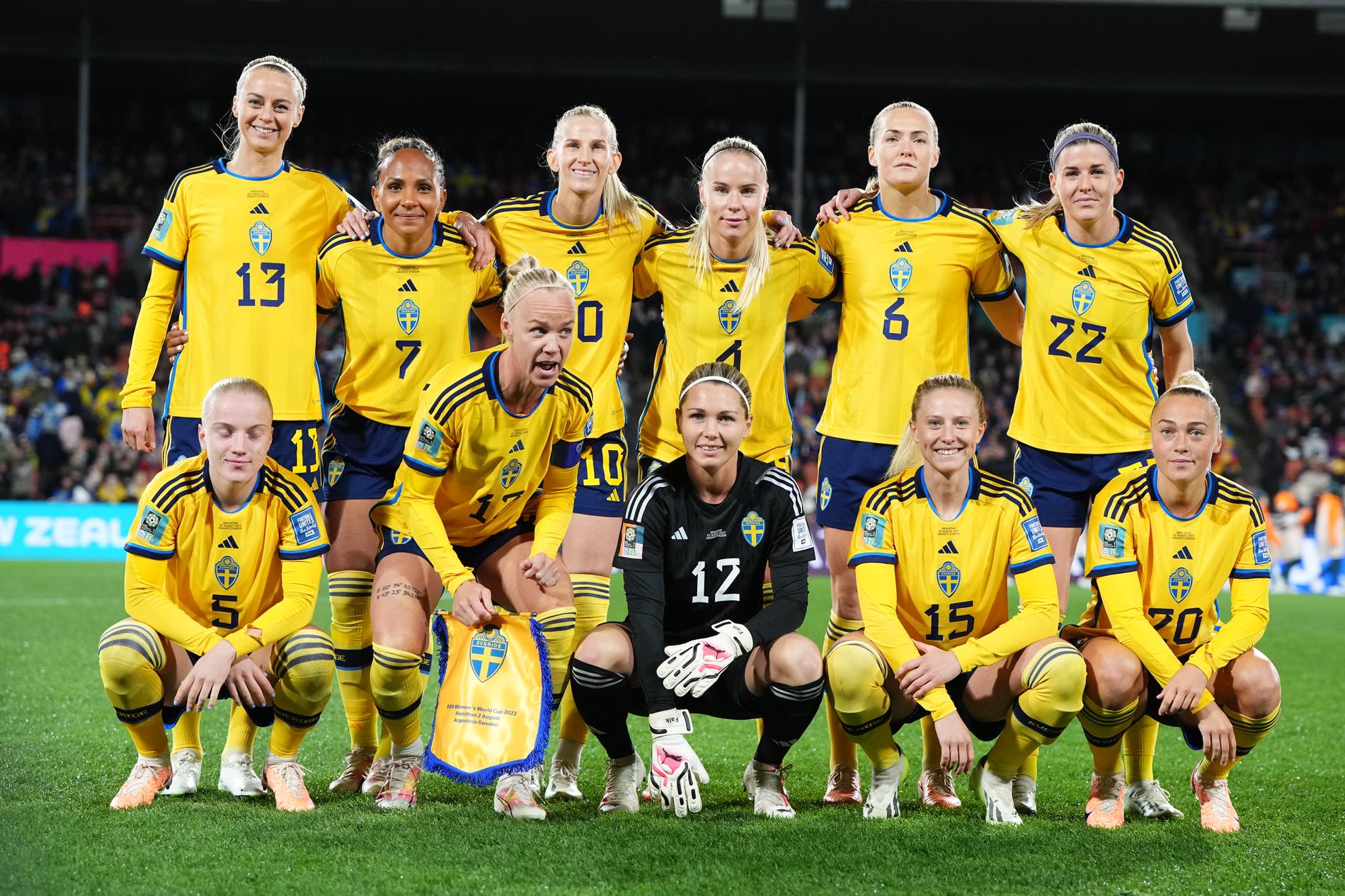 Svenska startelvan mot Argentina med nio nya spelare. 