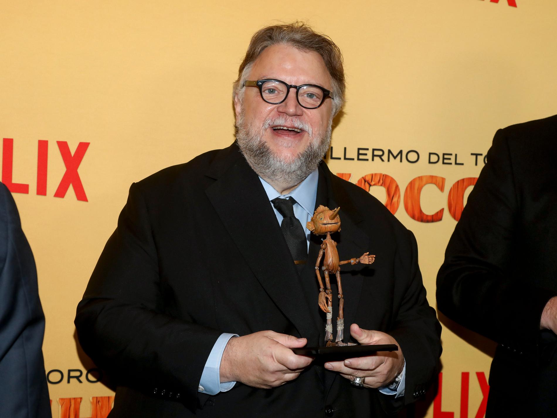 Regissören Guillermo del Toro vid premiären av "Guillermo del Toros Pinocchio" i New York i tisdags.