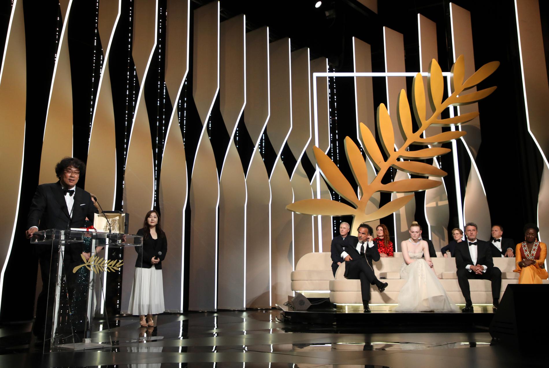 Regissören Bong Joon-Ho tilldelades Guldpalmen i Cannes 2019. Arkivbild.