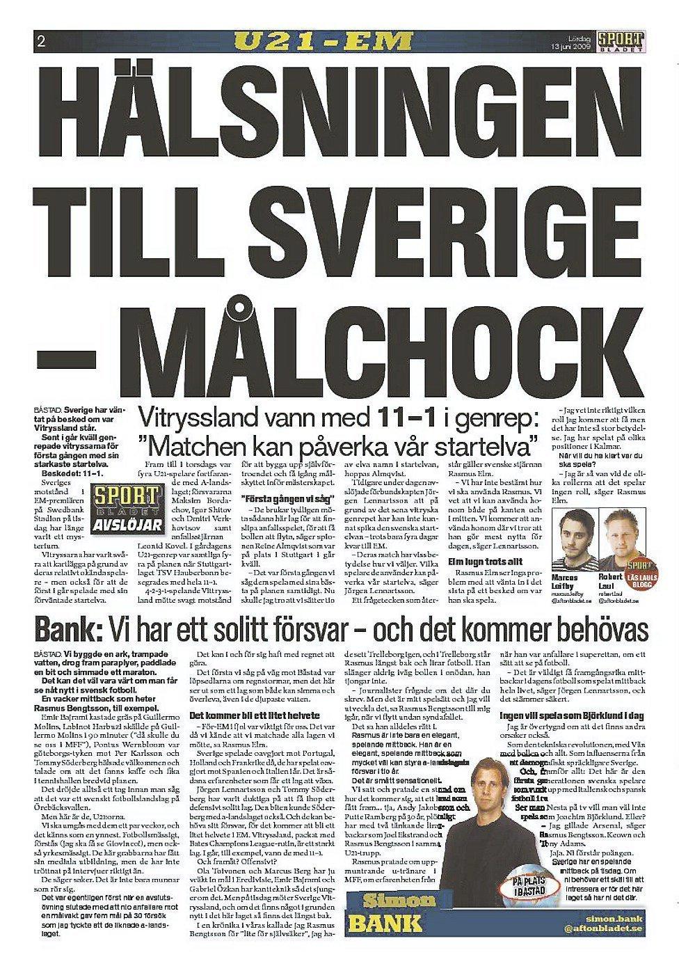 Sportbladet i lördags.