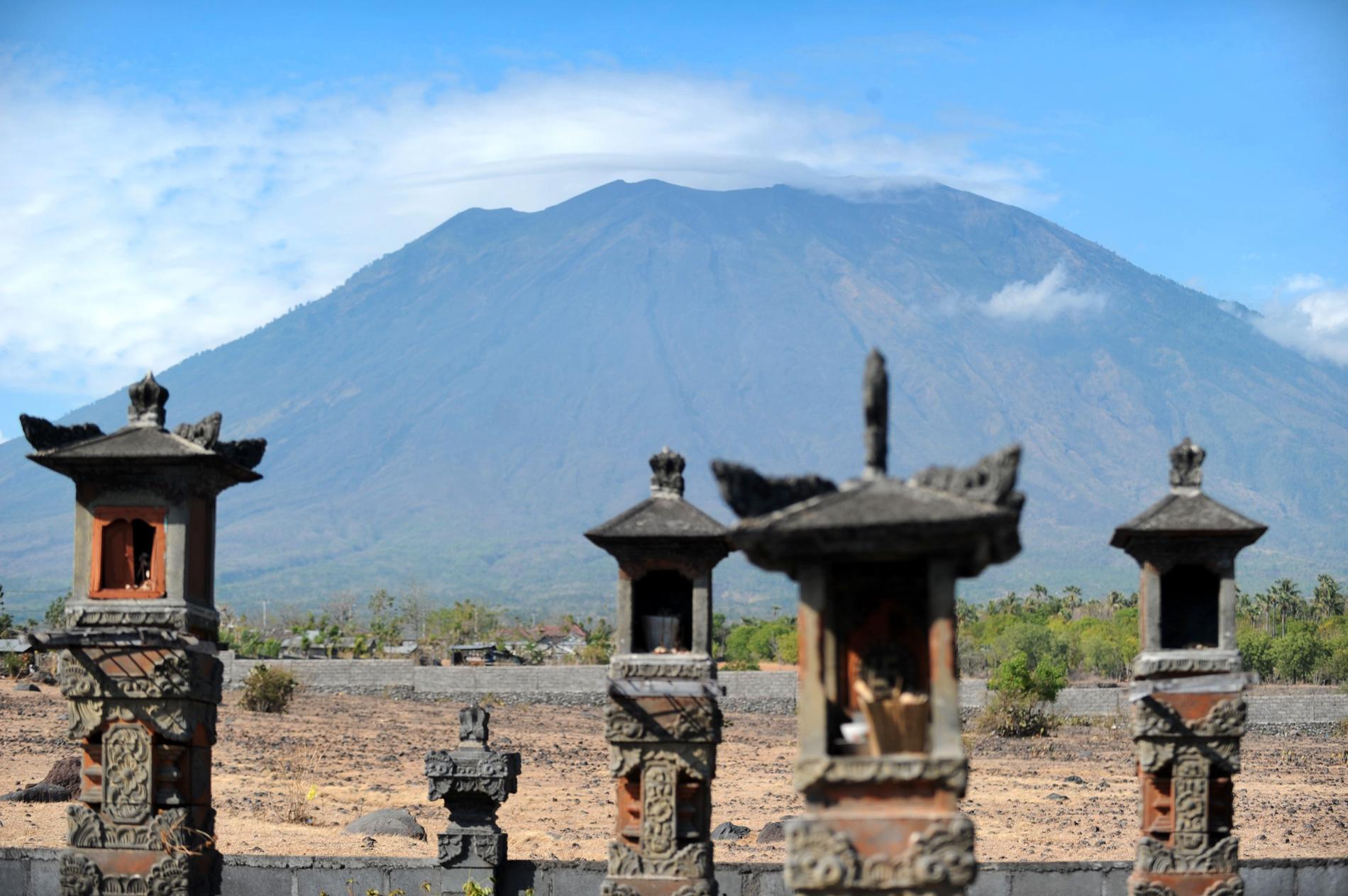 Gunung Agung på Bali är nära ett utbrott. 