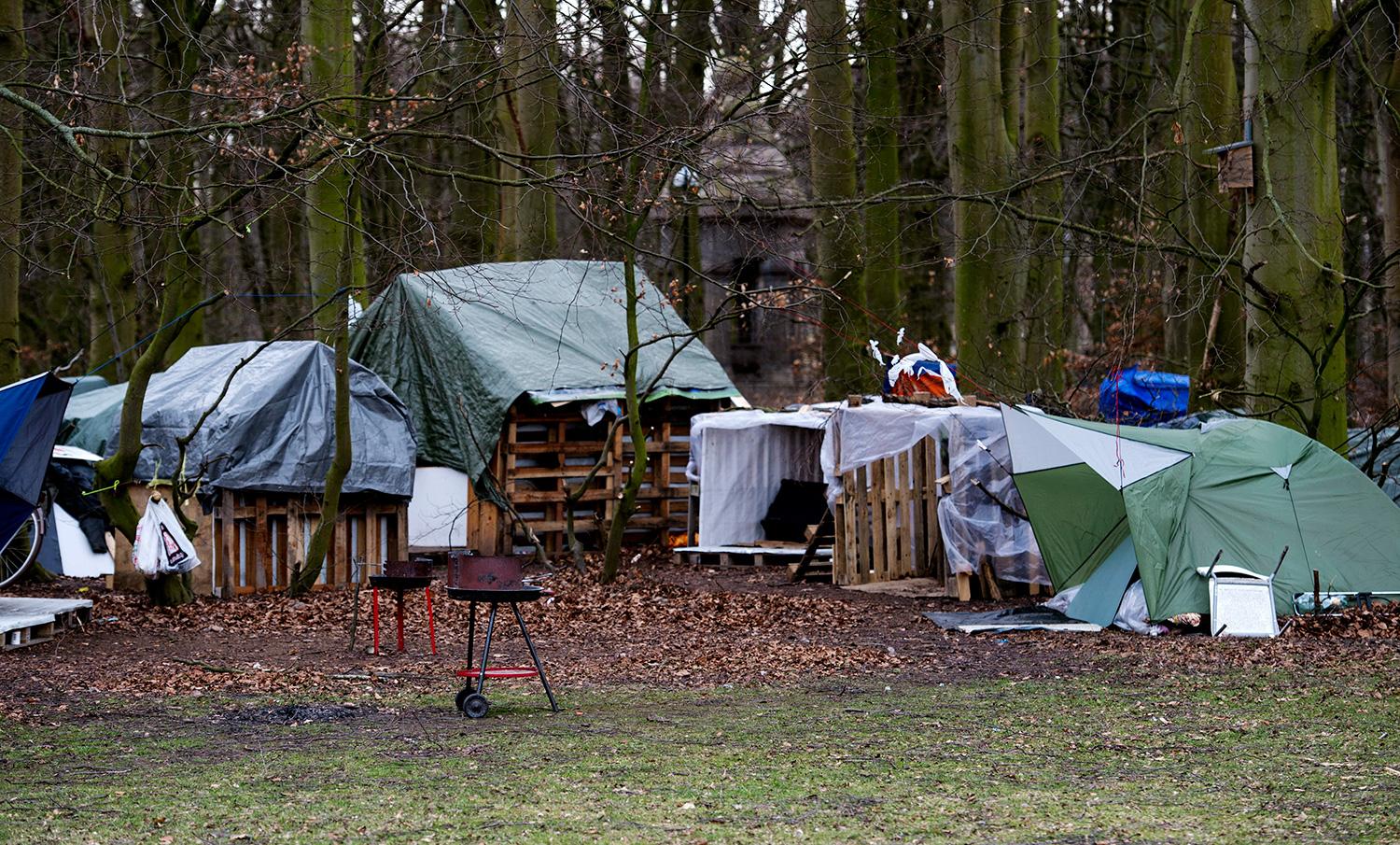 EU-migrantlägret i Pildammsparken i Malmö.