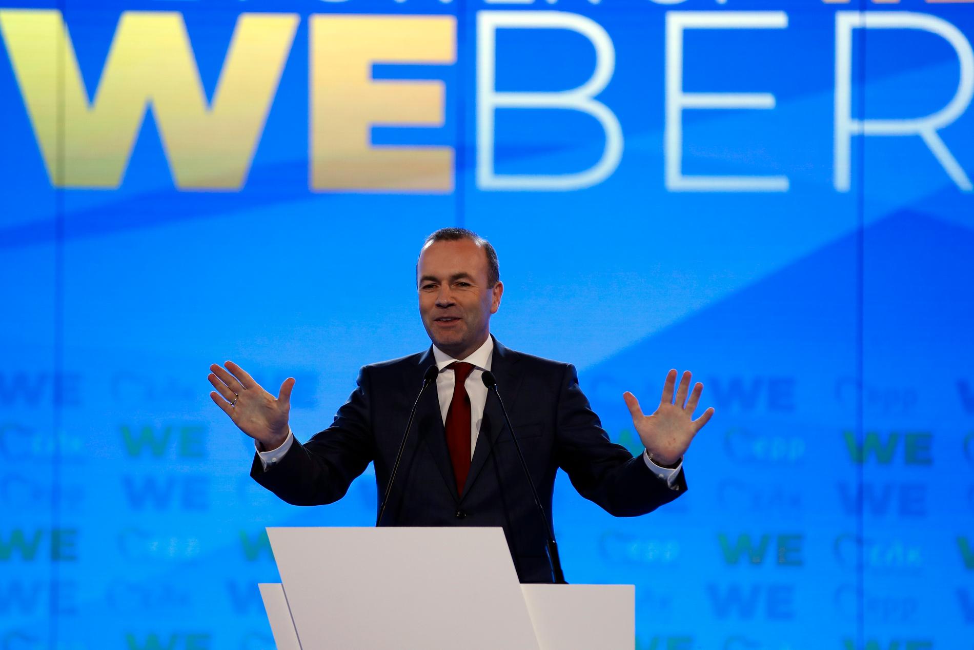 EPP-kandidaten Manfred Weber inledde valspurten i Aten.
