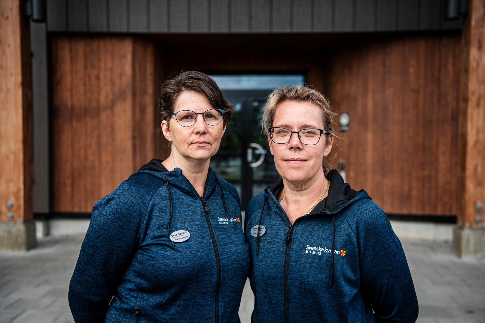 Mia Wilhelmsson och Linda Lundmark från Svenska Kyrkan.