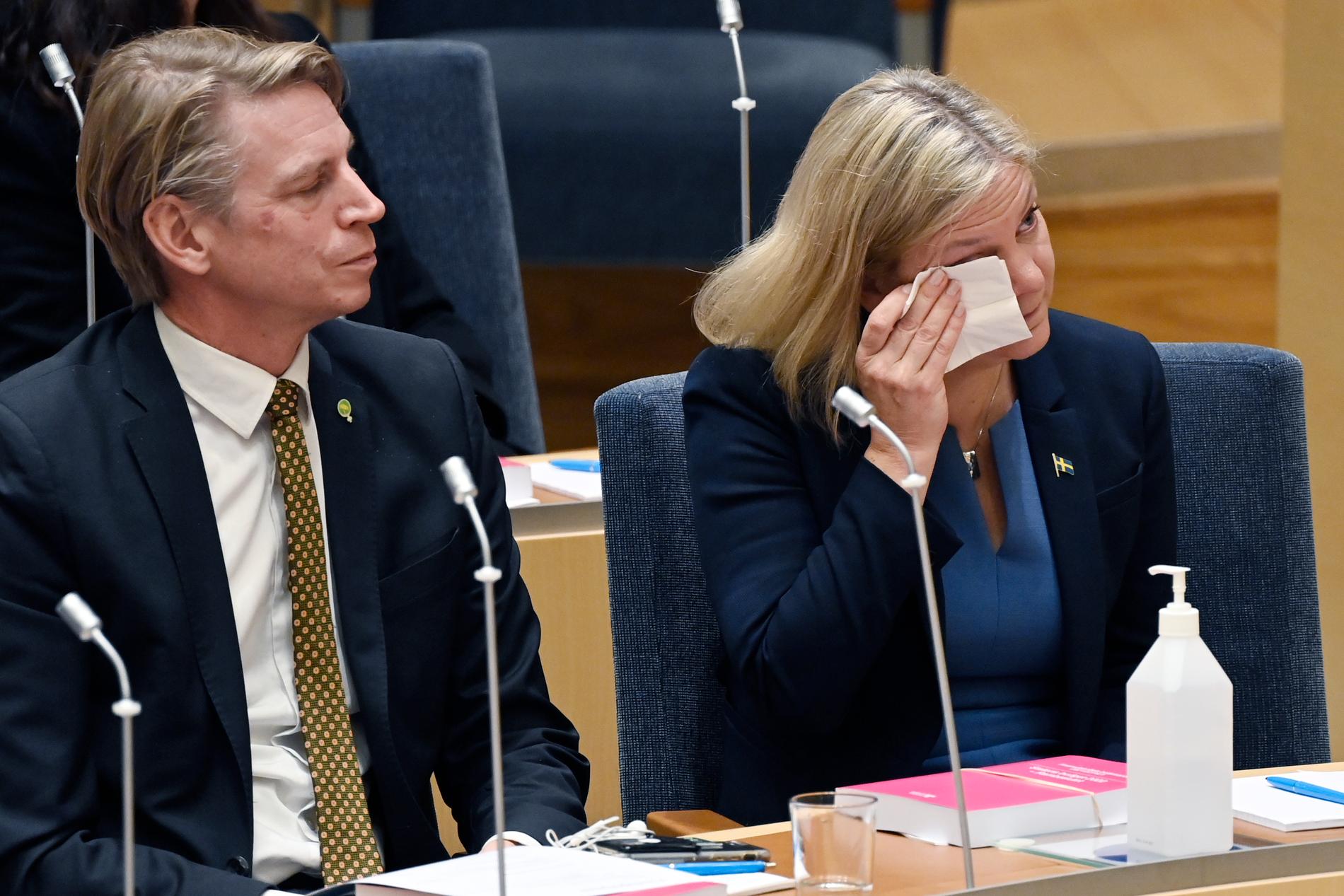 Magdalena Andersson fällde tårar i samband med att hon valdes till statsminister.