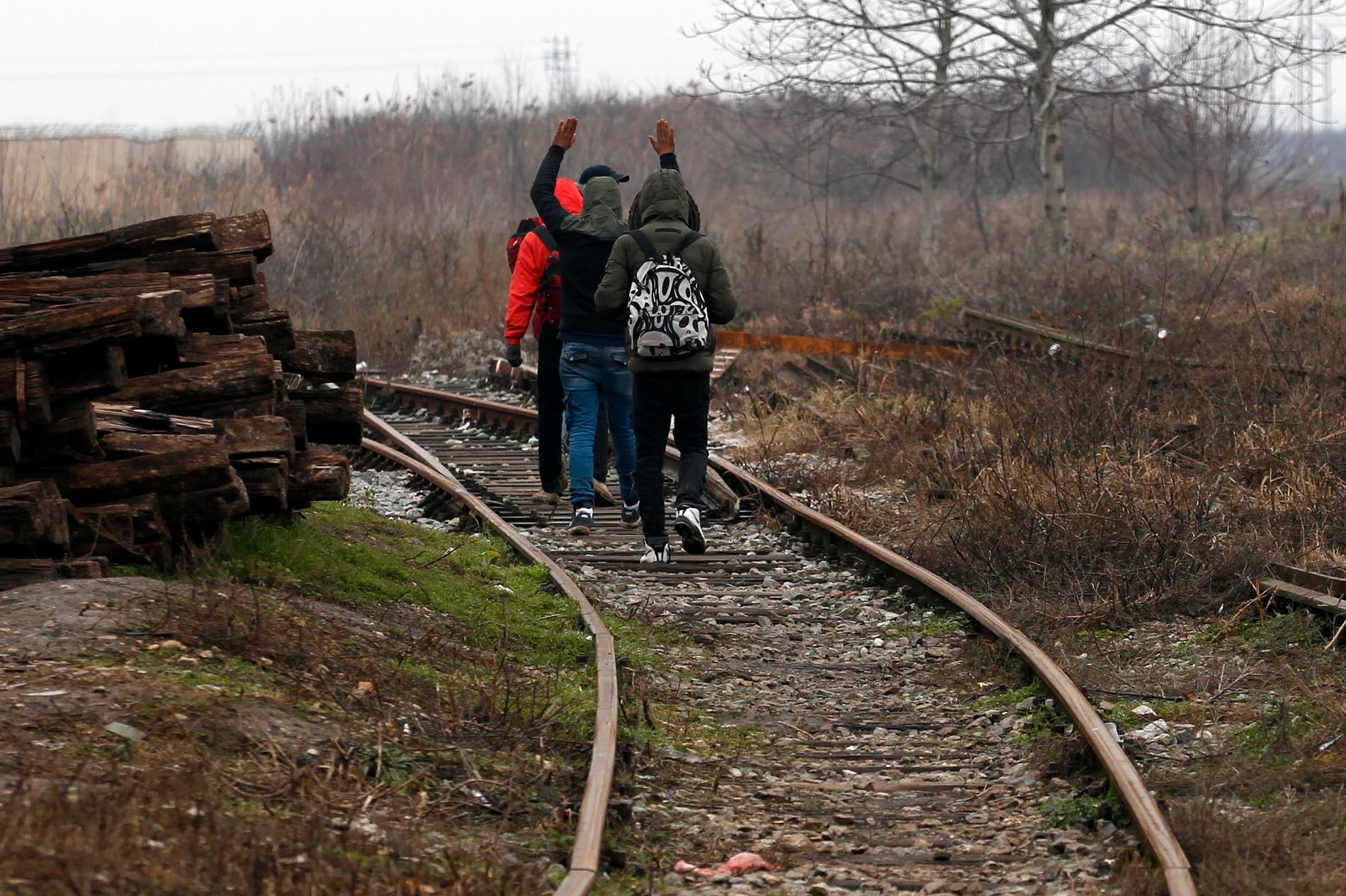 Migranter på väg i centrala Europa. Arkivbild.