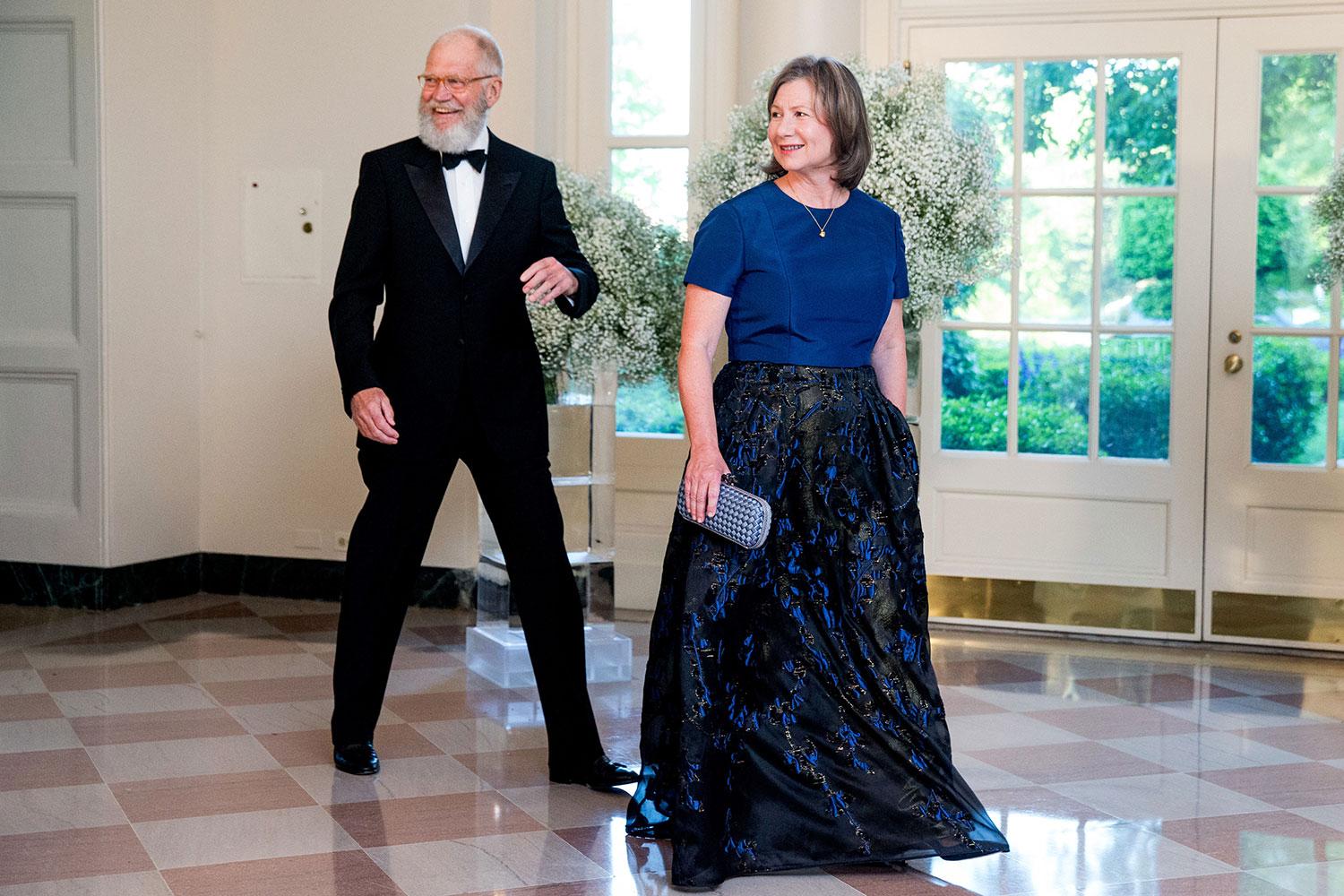Pensionerade programledaren David Letterman med sin fru Regina Lasko.