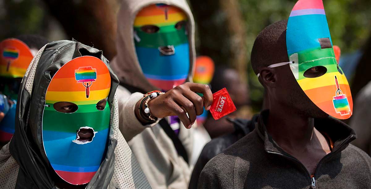 Maskerade hbt-aktivister i Uganda.