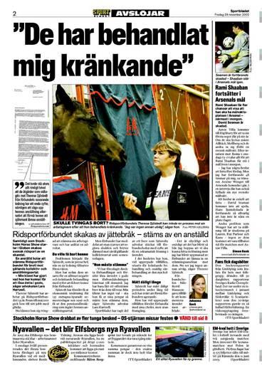 Sportbladet den 29/11 2002.