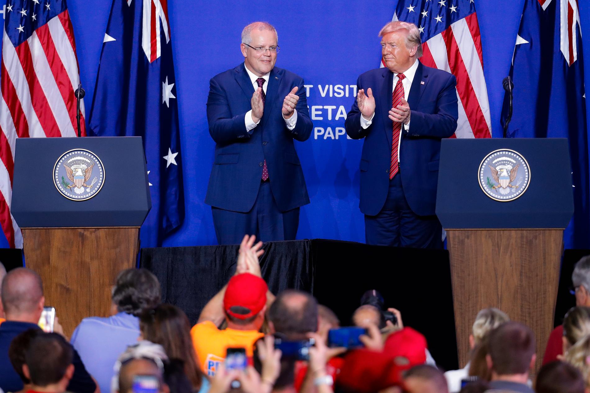 Donald Trump och Australiens premiärminister Scott Morrison. 