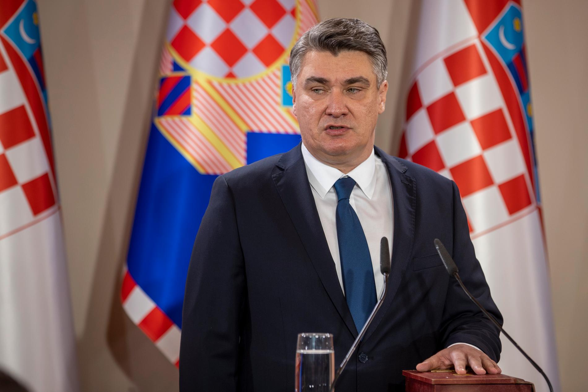 Kroatiens president Zoran Milanović då han svors in på sin post den 18 februari i år.