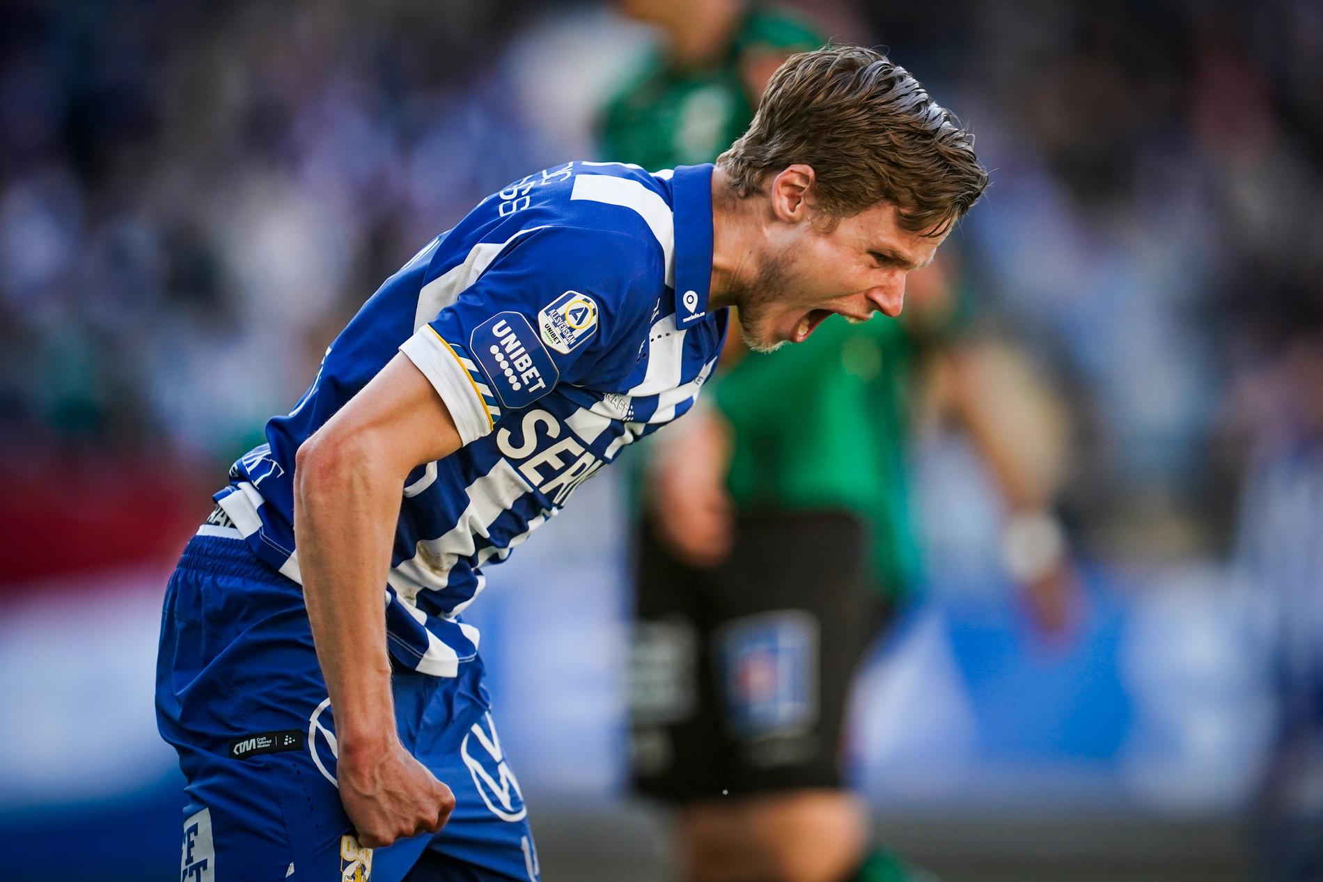 IFK Göteborgs Gustaf Norlin var frustrerad efter en missad målchans i 1–1-matchen hemma mot Varberg.